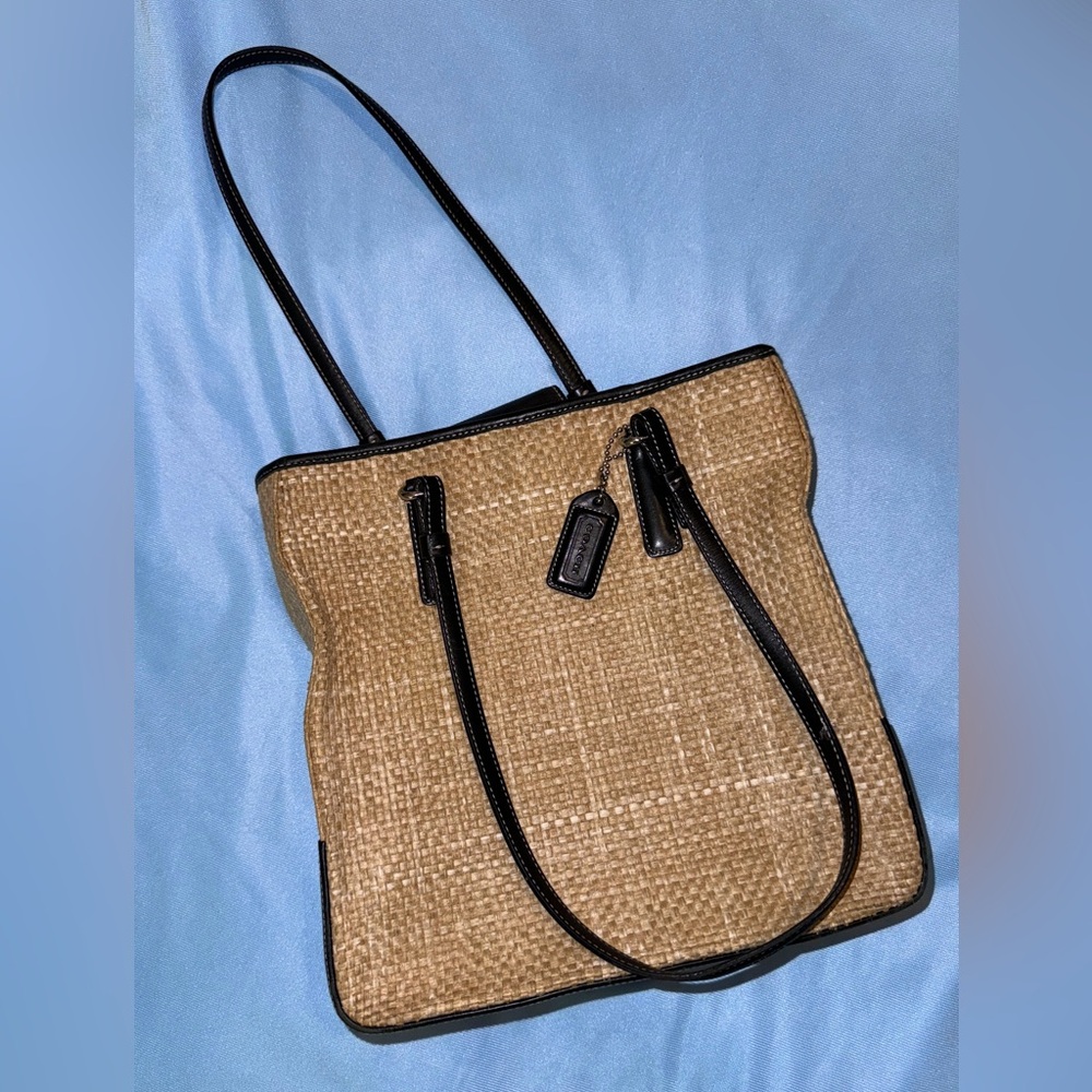 Coach Cabana Woven Straw Tote Bag